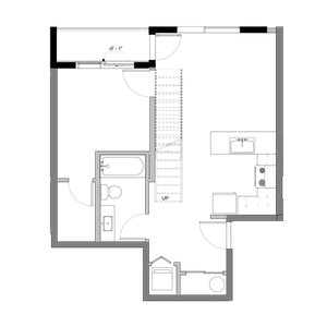 Loft 609 sq ft Floor Plan at The Edison in Reno, NV