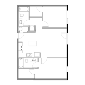 Two Bedroom Two Bathroom Plan A Floor Plan at The Edison in Reno, NV