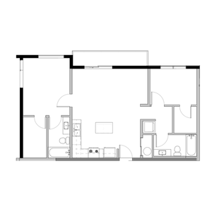 Two Bedroom Two Bathroom Plan B Floor Plan at The Edison in Reno, NV