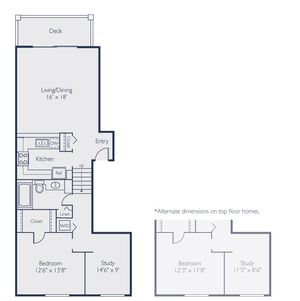 1 x1 | 900 SF | Floor plan map for a one bedroom unit at our apartments for rent in Marlborough, featuring labeled rooms with dimensions.