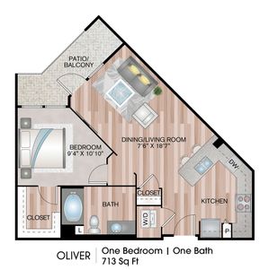 One Bedroom Floorplan