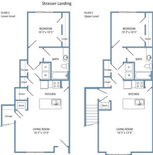 Plan 2 - 1 bed, 1 bath