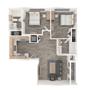 Sparq on Rio Guadalupe 2x2 San Antonio Floor Plan Image