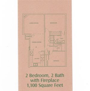 2 bedroom, 2 bath floor plan at Braewood in Murray, UT