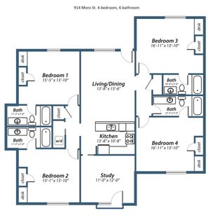 4-bed, 4-bath