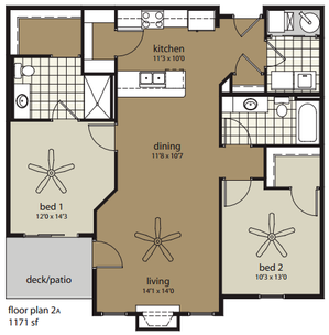 2 Bdrm Floor Plan | Woodland Reserve | Ankeny, Iowa