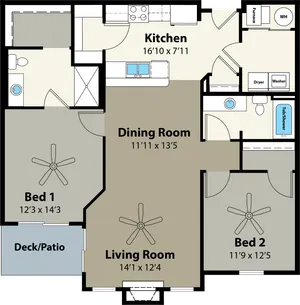 2 Bdrm Floor Plan | Woodland Reserve | Ankeny, Iowa