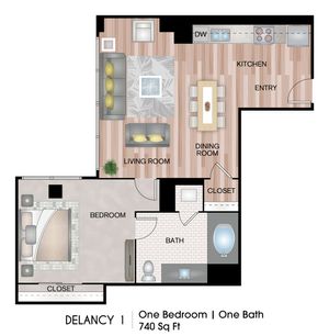 1 Bed |  1 Bath |  "apartment"