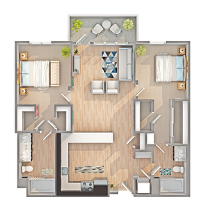 B6 | 2-Bedroom Floorplan