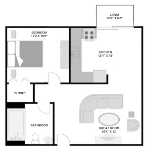 1 Bed 1 Bath