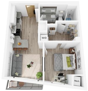 Plan S | 1 bedroom, 1 bathroom