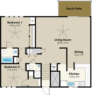 2BR 2BA