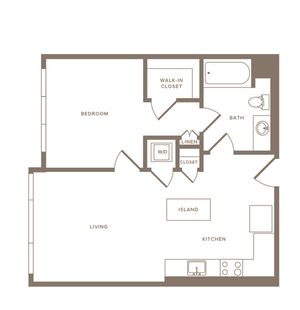 655 square foot one bedroom one bath floor plan image