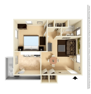 ChestnutRun 1BD 1Bath 620sqft-