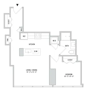 One Bedroom A-08 - 720 Sq. Ft. - 08L2