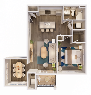 Maplewood 1 Bedroom 1 Bath With Den