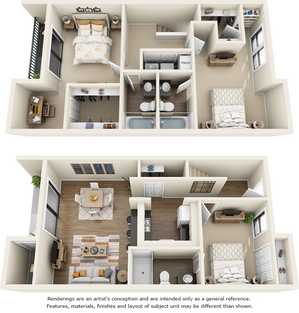 Cypress 3 bedrooms 3 bathrooms floor plan with double balcony and premium finishes