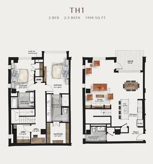 TH1 | 2 Bed 2.5 Bath 1,990 square feet