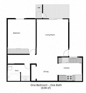 One bedroom, one bath