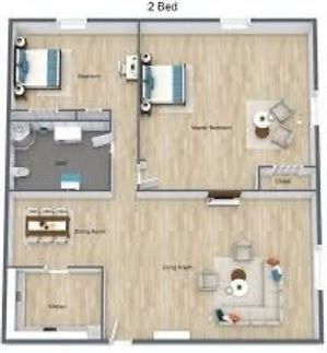 2 Bedroom/1 Bathroom