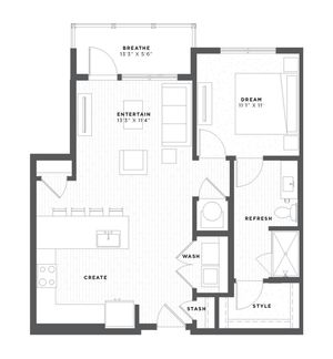 one bedroom floor plan