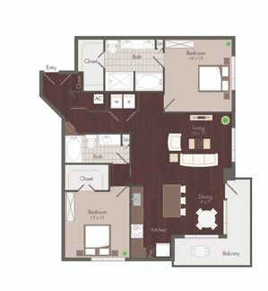 2 Bedroom Floorplan