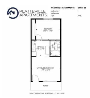 1x1 floor plan