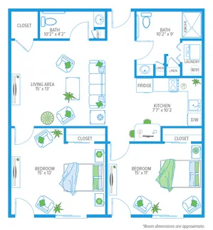 Two Bedroom One and Half Bath