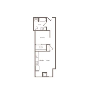 608 square foot one bedroom one bath floor plan image