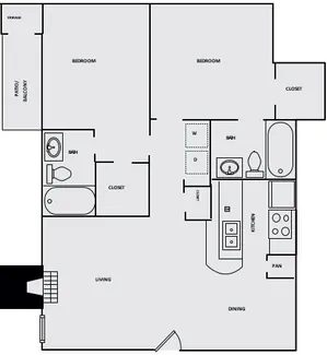 Two Bedroom Two Bathroom
