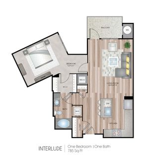 1 Bdrm Floor Plan