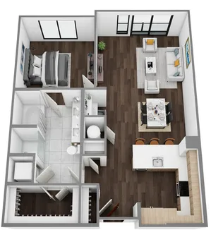 F: 1 Bed / 1 Bath