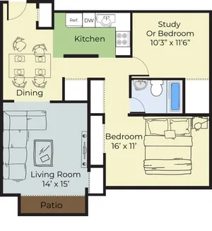 Two Bedroom Belmont apartment