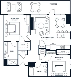 B7 | 2x2 | 1030 sq ft