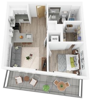 Plan T | 1 bedroom, 1 bathroom