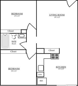 2x1 Floor Plan