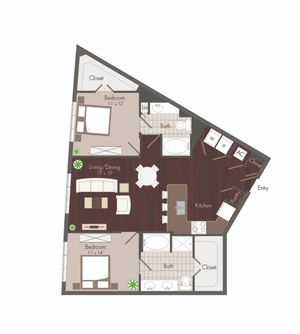 2 Bedroom Floorplan