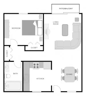 1 bedroom renovated