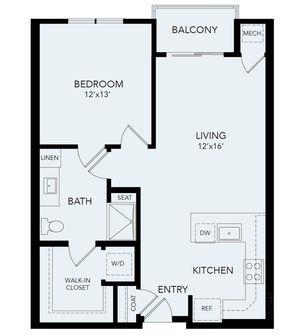 A1b | 1 bed 1 bath | 782 sq ft