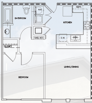 Floor plan 1 bedroom