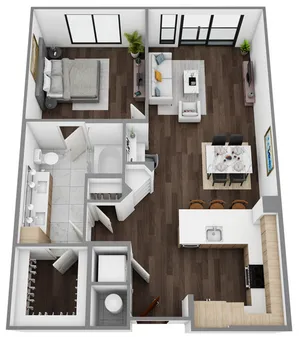 E: 1 Bed / 1 Bath