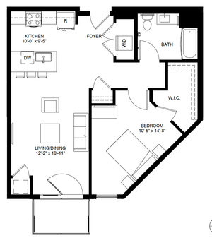 plan a14 1-bed emerson