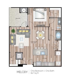 1 Bed Floor Plan