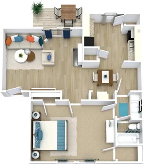 1 BED / 1 BATH / 556 SQFT