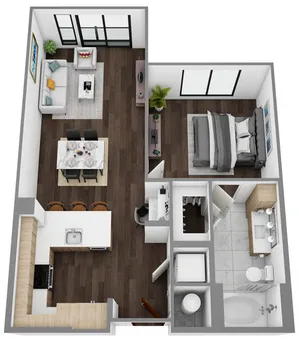 B: 1 Bed / 1 Bath