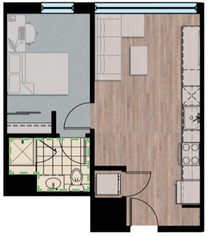 1X1 | 1 bed 1 bath | from 477 square feet