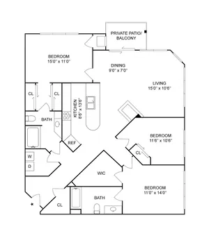 3x2c | 3-Bedroom Floorplan