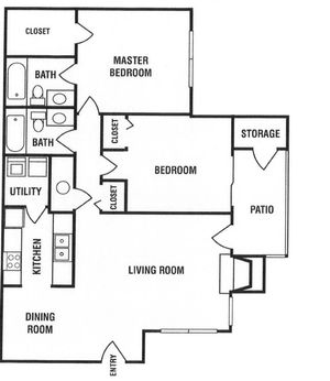 2 Bed / 2 Bath
