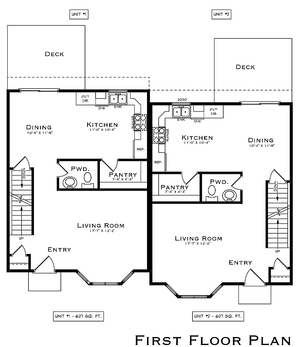Heights Ave 3 Bed 2.5 Bath First Floor Plan