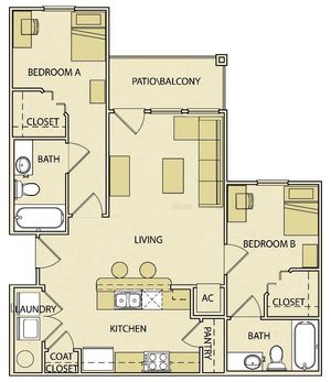 2 BEDROOM, 2 BATH